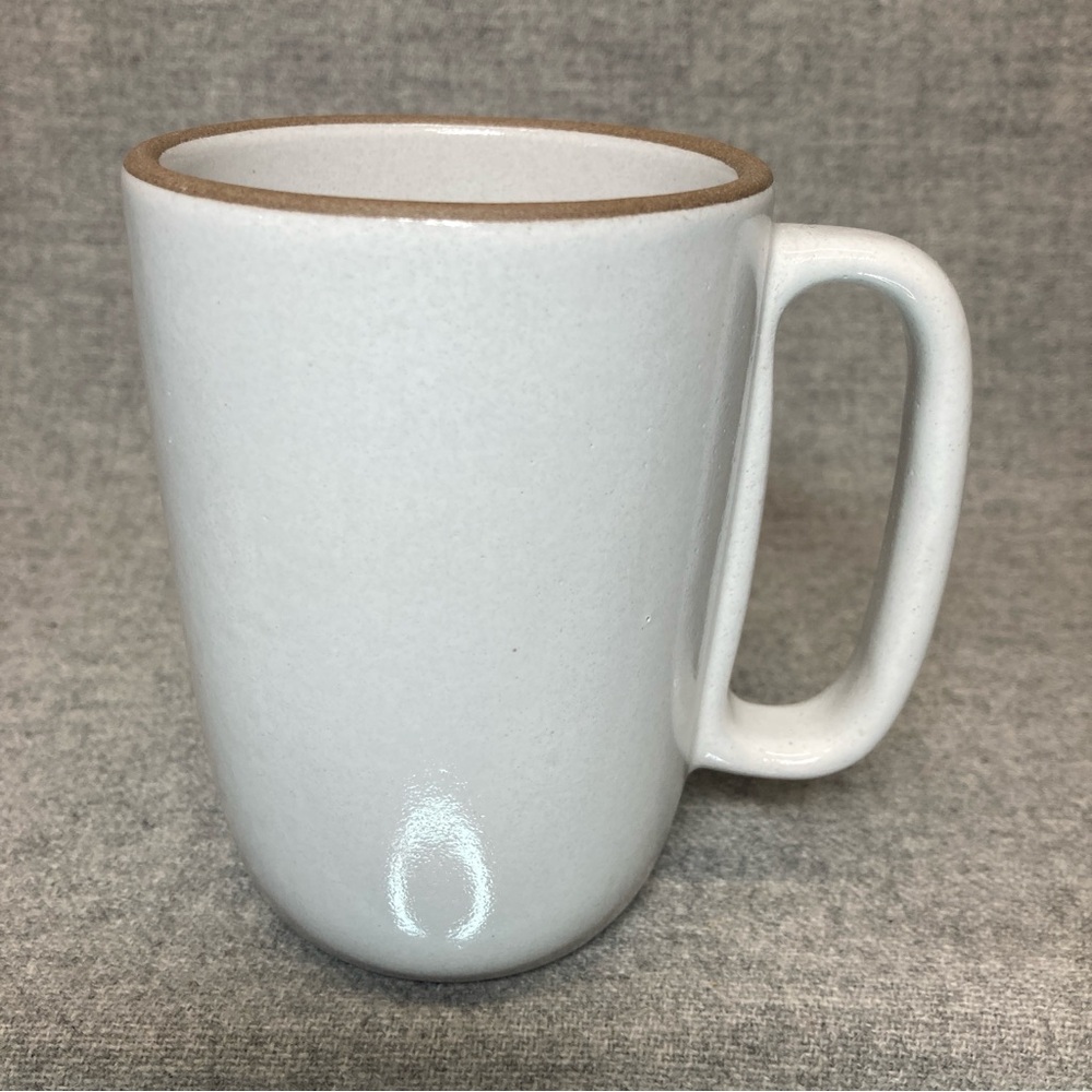Heath Ceramics Rim Line Large Mug Opaque White Brown Coffee Tea Mug Cup #4 EUC